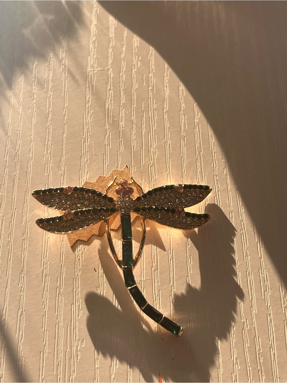 Gold and Green Dragonfly Wall Accent - Unbranded